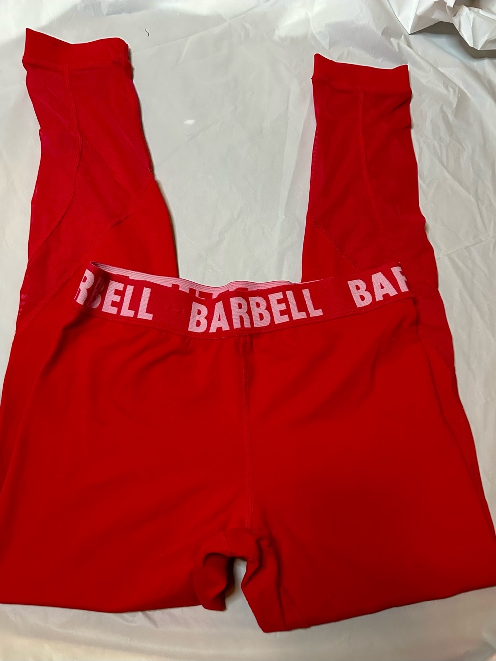 Barbell Red High-Waist Leggings
